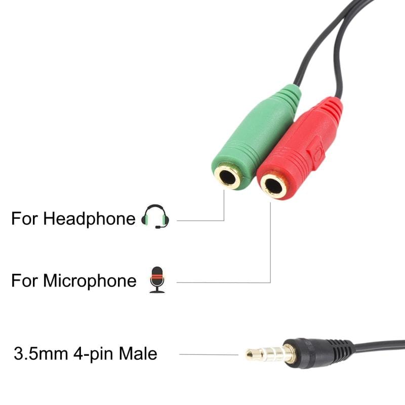 Adaptador Mini Plug 3.5 Mm Splitter Mic Auricular Trrs A Trs CODISUR