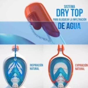 Mascara Integral Snorkel Buceo Full Face Niños Adultos
