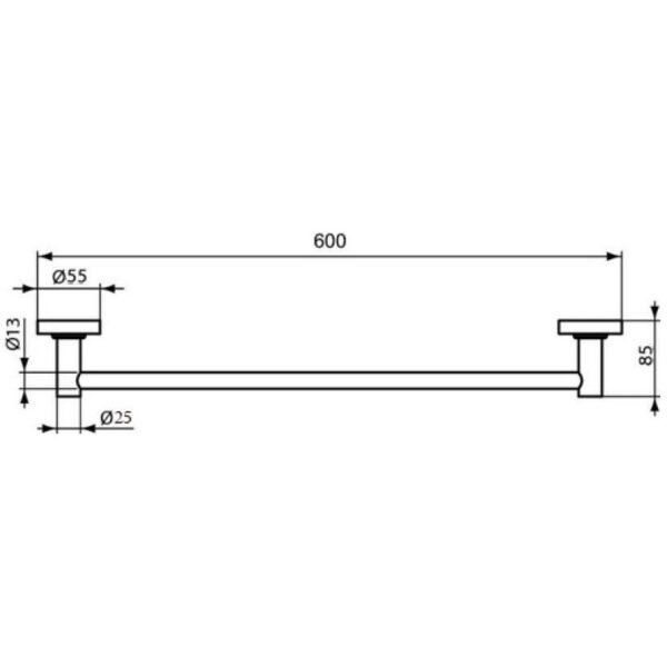 Toallero Barral Acero Inoxidable 60 Cm