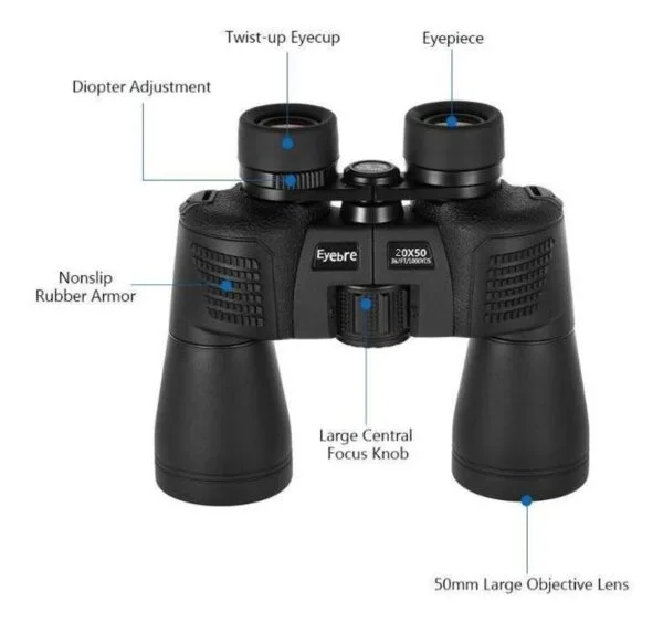 Binocular 20x50 Prismáticos Gran Campo Visual Correa Y Funda