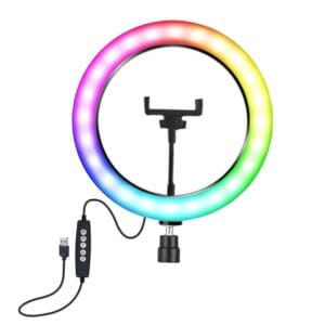 Aro De Luz 10 Pulgadas 26 Cm Led Rgb Colores Maquillaje