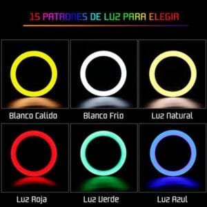 Aro De Luz 10 Pulgadas 26 Cm Led Rgb Colores Maquillaje