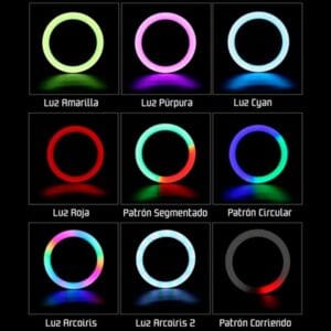 Aro De Luz 10 Pulgadas 26 Cm Led Rgb Colores Maquillaje