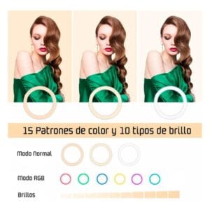 Aro De Luz 10 Pulgadas 26 Cm Led Rgb Colores Maquillaje