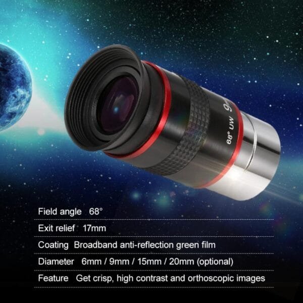 Ocular Telescopio 68° Uw 9mm