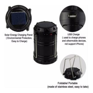 Farol Solar Led Alta Potencia Smd Recargable Usb Camping