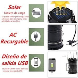 Farol Solar Led Alta Potencia Smd Recargable Usb Camping