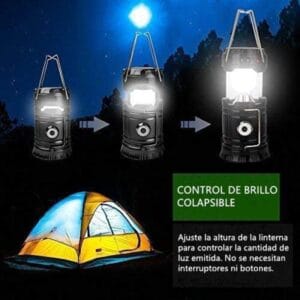 Farol Solar Led Alta Potencia Smd Recargable Usb Camping