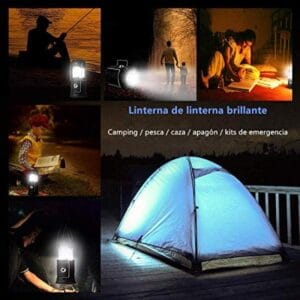 Farol Solar Led Alta Potencia Smd Recargable Usb Camping