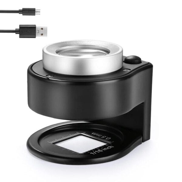 Lupa Cuentahilos 30x Recargable Usb 6 Led