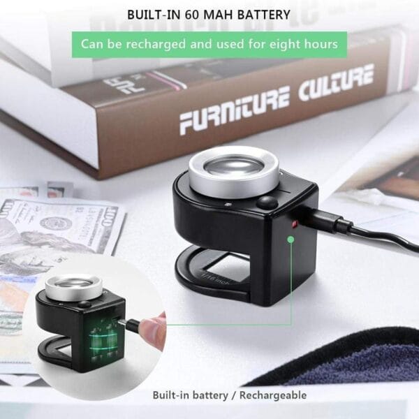 Lupa Cuentahilos 30x Recargable Usb 6 Led