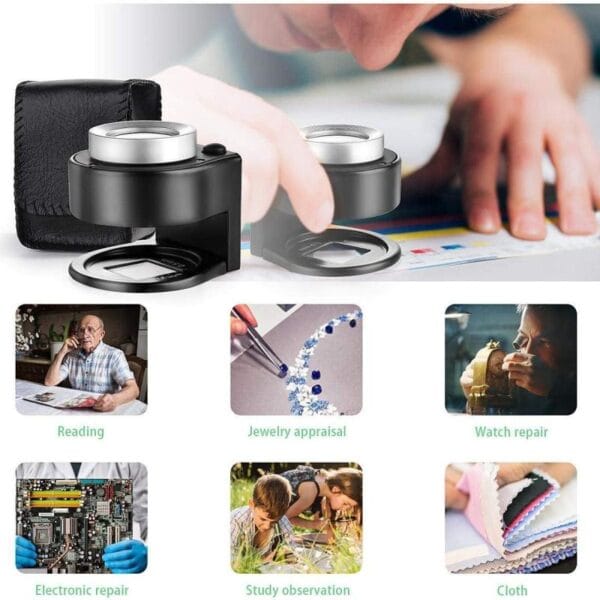 Lupa Cuentahilos 30x Recargable Usb 6 Led