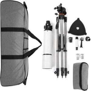 Telescopio Refractor 500x80 Astronómico Tripode Acero Bolso