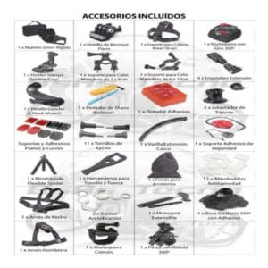 Kit 64 Accesorios Genki P Gopro Action Cam Moto Bici Casco