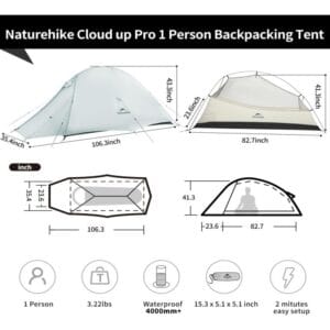 Carpa Naturehike Cloud-up 1 Persona 1.6 Kg Iglú