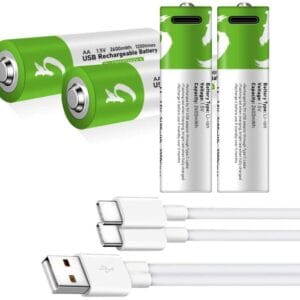 Pilas Aa Recargable Usb 4 Uds Li-ion C Cable Carga Ecologica