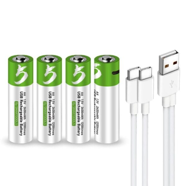 Pilas Aa Recargable Usb 4 Uds Li-ion C Cable Carga Ecologica