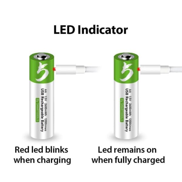 Pilas Aa Recargable Usb 4 Uds Li-ion C Cable Carga Ecologica