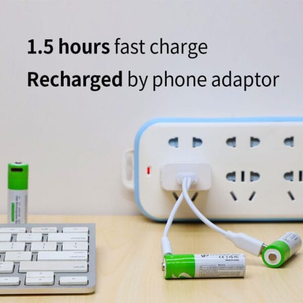 Pilas Aa Recargable Usb 4 Uds Li-ion C Cable Carga Ecologica