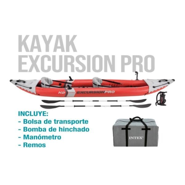 Kayak Inflable Intex Pro K2 Doble Fijo 3.84m 20kg