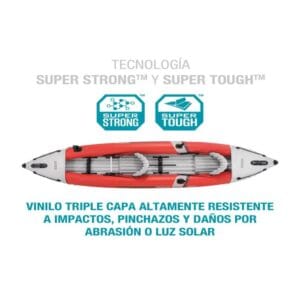 Kayak Inflable Intex Pro K2 Doble Fijo 3.84m 20kg
