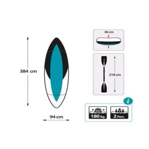 Kayak Inflable Intex Pro K2 Doble Fijo 3.84m 20kg