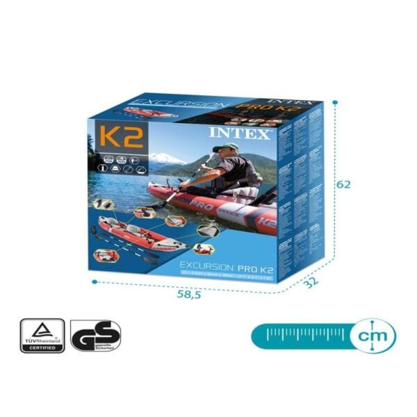 Kayak Inflable Intex Pro K2 Doble Fijo 3.84m 20kg
