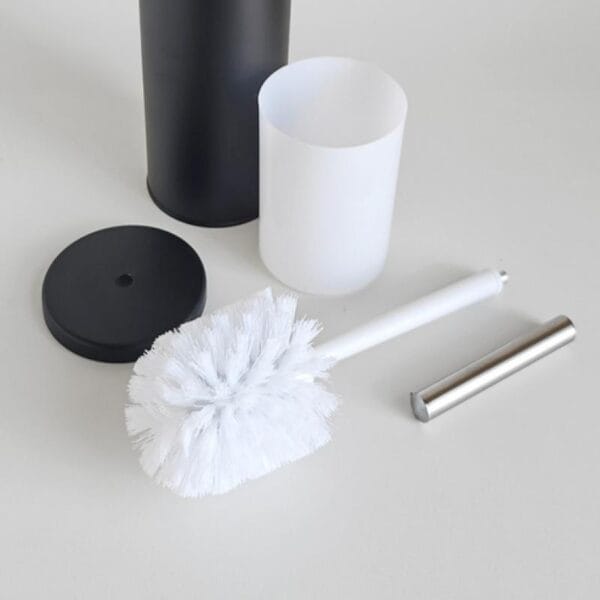 Set Tacho Basura Acero 5l + Cepillo Escobilla Cesto Baño
