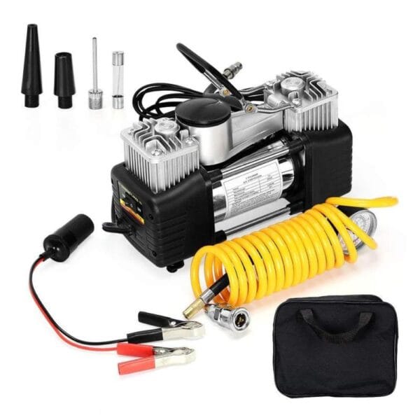 Compresor Inflador 12v Auto Portatil Bici Moto Doble Piston