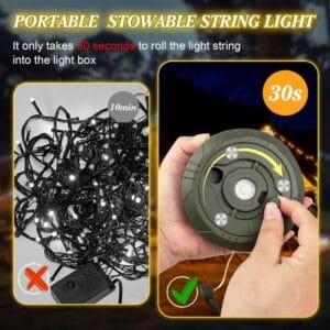 Luz Led Guirnalda 10 M 4 En 1 Camping Linterna Luces Usb