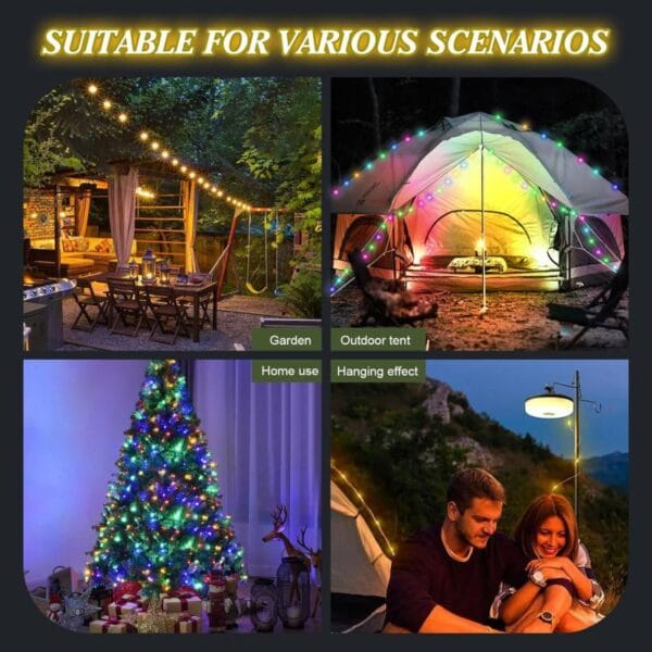 Luz Led Guirnalda 10 M 4 En 1 Camping Linterna Luces Usb
