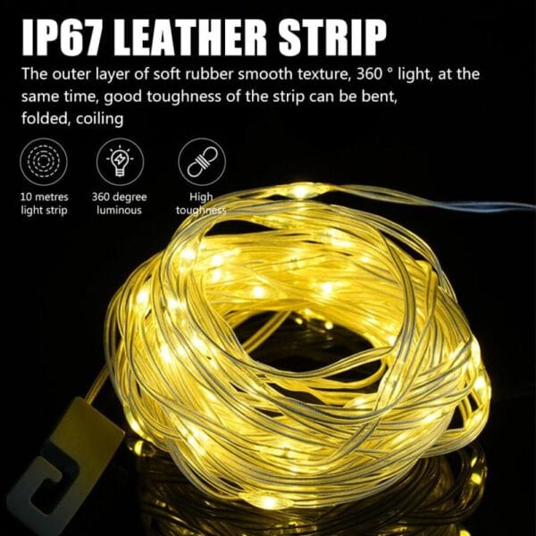 Luz Led Guirnalda 10 M 4 En 1 Camping Linterna Luces Usb