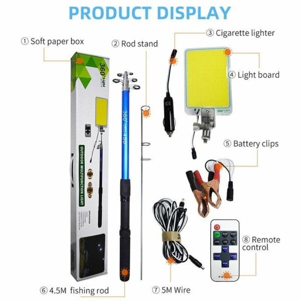 Farol Led Cob Portatil Luz De Emergencia Plegable P Camping