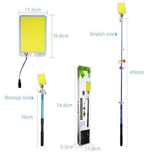 Farol Led Cob Portatil Luz De Emergencia Plegable P Camping