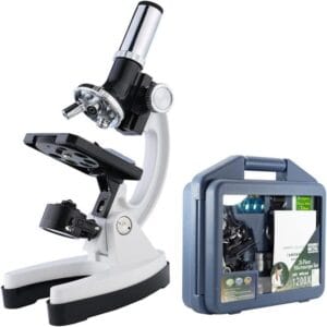 Microscopio Didáctico Genki 1200x Luz Led Valija Accesorios