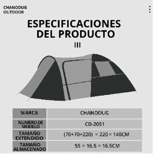 Carpa Chanodug Familiar Camping 3p Iglú Abside