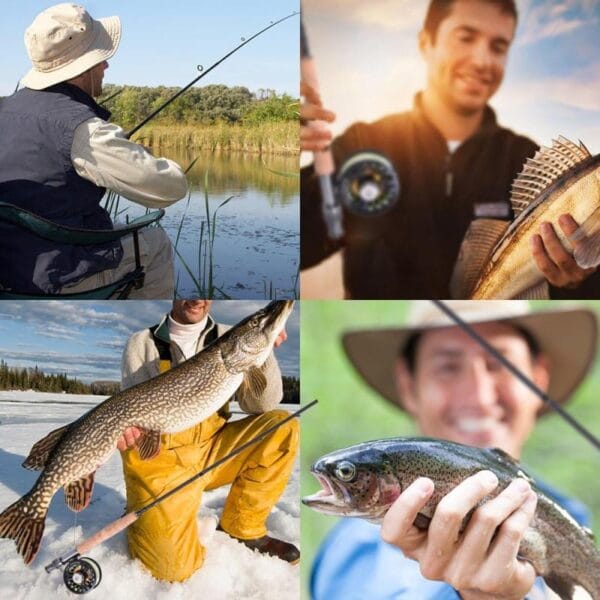 Set Caña Reel Pesca Mosca Fly Cast 7/8 Funda Moscas
