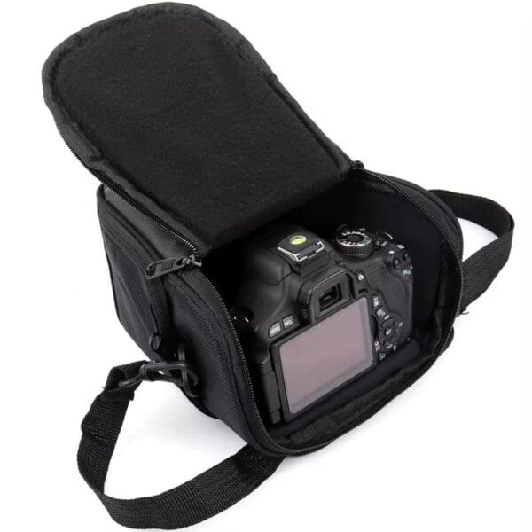 Bolso Fotografía Genki Acolchado P Camara Con Correa Negro