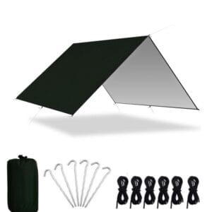 Tarp Impermeable 3x3 M Camping Lona Estacas Y Sogas