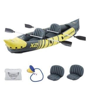Kayak Genki K2p Doble Fijo Inflable Con Remo Rocker