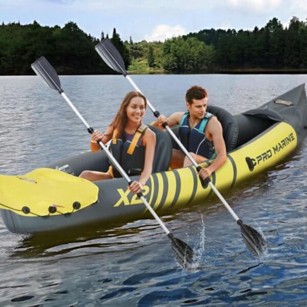 Kayak Genki K2p Doble Fijo Inflable Con Remo Rocker