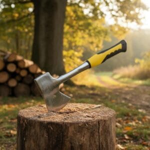 Hacha De Acero Al Carbono Forjado Mango Engomado Camping