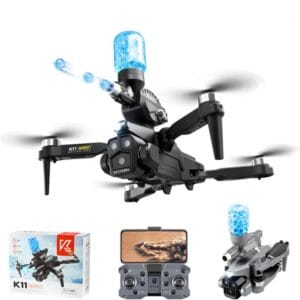 Dron K11 Shoot Cámara Hd Dispara Bolitas Hidrogel Recargable