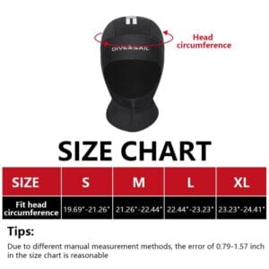 Capucha Neoprene Buceo Aguas Abiertas 3.5mm Kayak