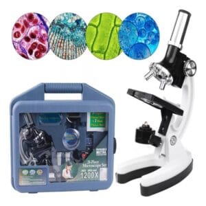 Microscopio Didáctico Genki 1200x Luz Led Valija Accesorios