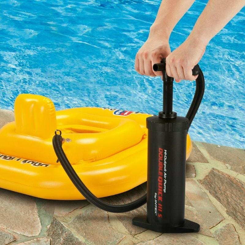 Inflador Manual Doble Accion P Colchon Bote Inflable Negro