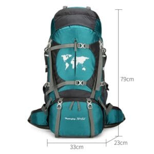 Mochila Trekking 75l Espaldar Outdoor Camping C Impermeable Naranja