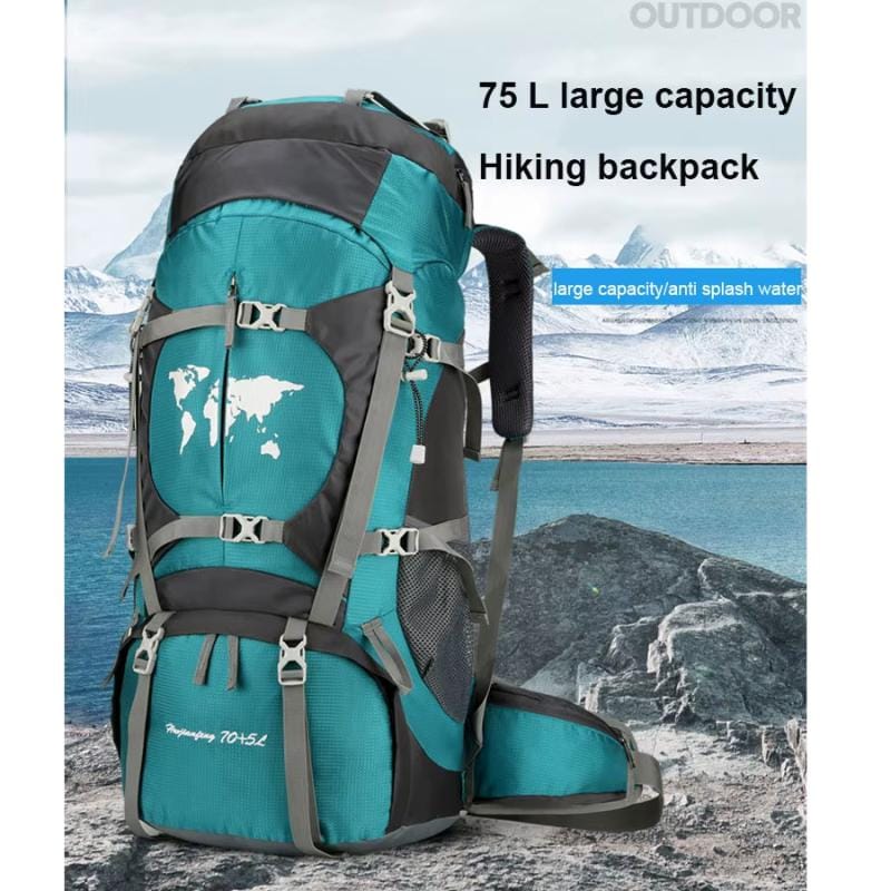 Mochila Trekking 75l Espaldar Outdoor Camping C Impermeable Naranja