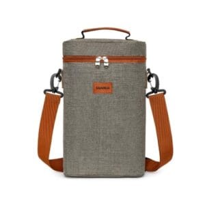 Bolso Matero Térmico Morral Equipo Porta Termo Para Mate Gris