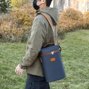 Bolso Matero Térmico Morral Equipo Porta Termo Para Mate Azul